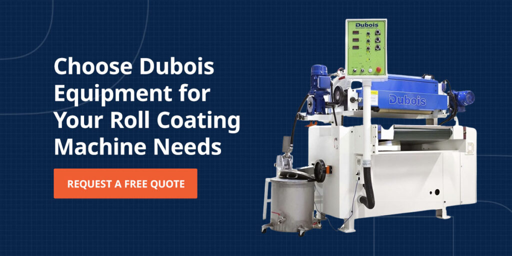 A side-view of a Dubois roll coating machine